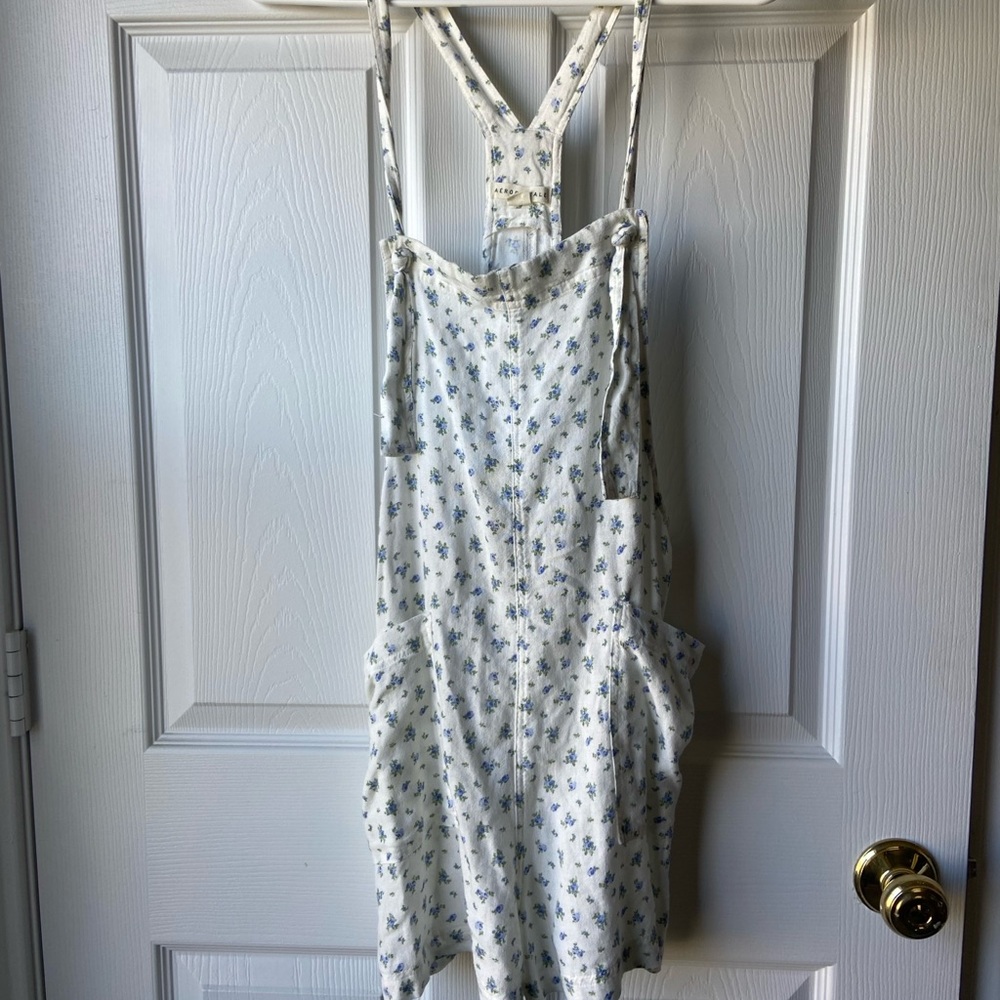 Floral Print White Romper
